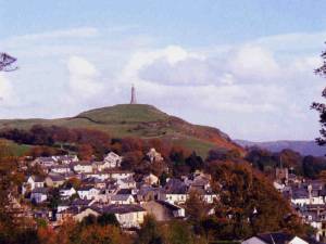 Photo of Sir John Barrow monument on Hoad Hill above the town.